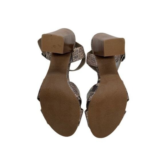 Crown Vintage Snake Print Block Heel Sandals Faux Leather Women’s Size 8 - Picture 9 of 10